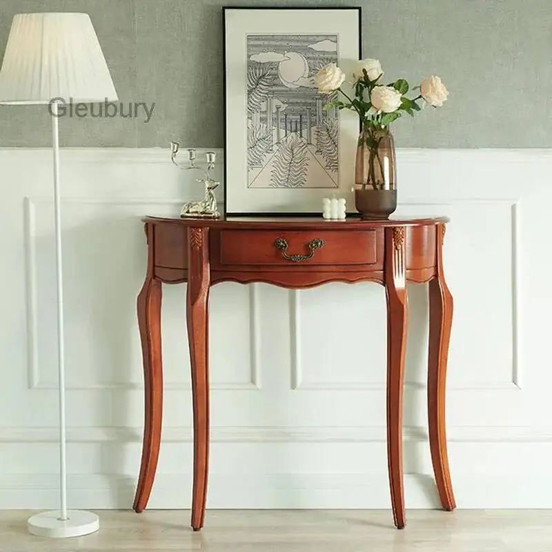 European Vintage Console Table Luxury Beauty Modern Simple Console Table Entrance Hall Living Room Tavolo Salotto Furniture