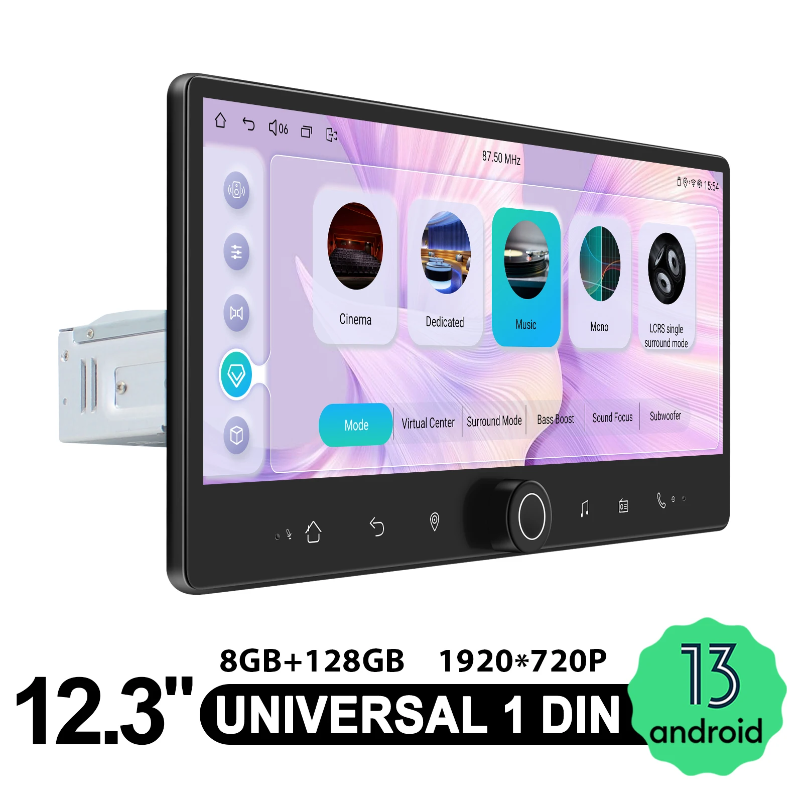 JOYING 12.3 بوصة أجهزة راديو ستيريو للسيارة مشغل وسائط متعددة صوت السيارة CarPlay وAndroid Auto مع HDMI 360 °   منفذ الكاميرا SUB Out SWC FM/AM