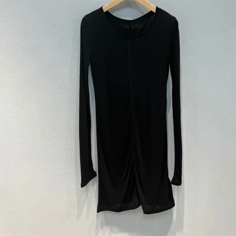 Black Women Sunscreen Clothing P250765 Commuting Sexy Perspective Spring Summer Tulle Outer Wear Round Neck Long-sleeved T-shirt