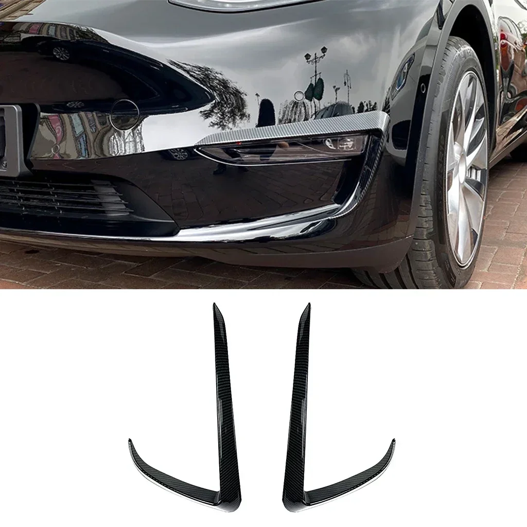 

New! Front Bumper Splitter Side Spoiler Air Vent Wind Knife Body Kits For Tesla Model Y 2017 2018 2019 2020 2021 2022 Glossy bla