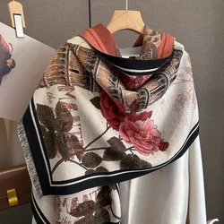 Cashmere Scarf Women Design Thick Blanket Warm Shawl Winter Luxury Pashmina Wrap Bufanda Neckerchief Female Echarpe Foulard 2023