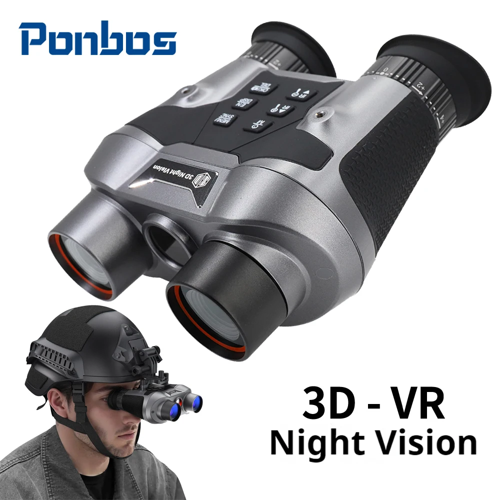 VRNV303 3D-VR Naked Eye Night Vision Binoculars 8K UHD Professional Waterproof Head Mounted Telescope Camera for Hunting Camping