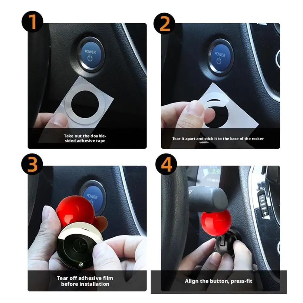 Joystick de botón de arranque y parada de motor de coche, autoadhesivo, botón de arranque/parada de motor de coche, modificación de decoración de Joystick