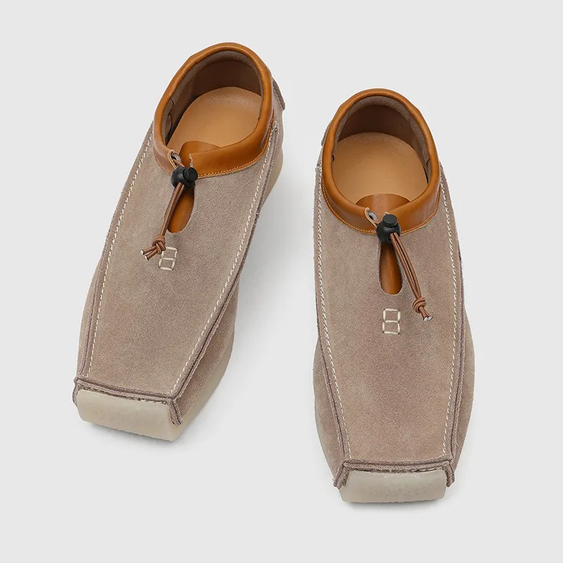 Square Toe Suede Loafers Shoes for Man Luxury Designer Shoes Casual Sneakers for Man Skateboard Mocasines