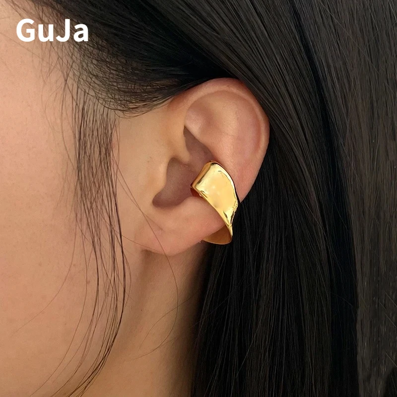 Modern Jewelry European and American Design Metal Clip Earrings For Women 2025 Trend New Cool Earcuff Accessories Hot Sale