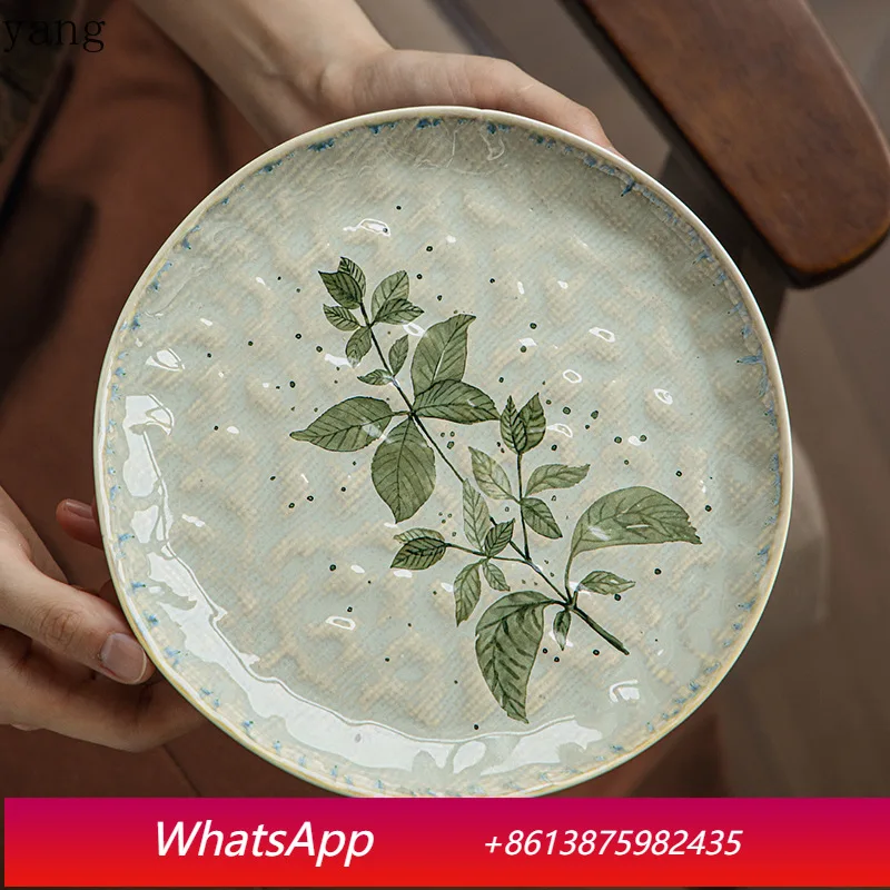 

LTT Pretty Floral Plate Water Ripple Shallow Plate Ceramic Creative Dessert Plate