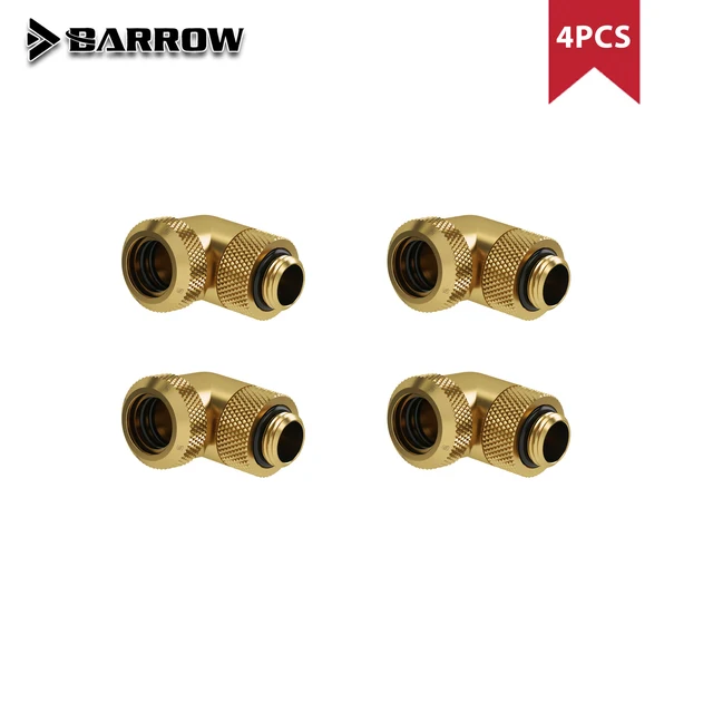 4pcs/lots G1/4'' 90 Degree OD14mm Hard tube fitting hand compression fitting rotary use for outside 14mm Hard Tube