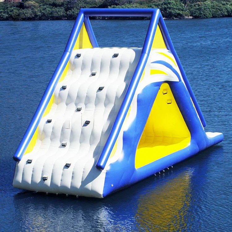 

Professional factory slides floating on sea water park inflatable triangle water slide