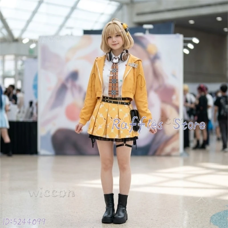 Costume d'événement Twinkle Star Anis Godgirl Victory – Robe jaune avec veste + style Jirai Kei Idol, tenue mignonne pour Halloween
