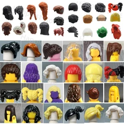 Figurines de blocs de construction de pièces de cheveux de corps humain, têtes de coiffures de figurines, jouets de briques, accessoires de City Rick, filles et garçons, MOC