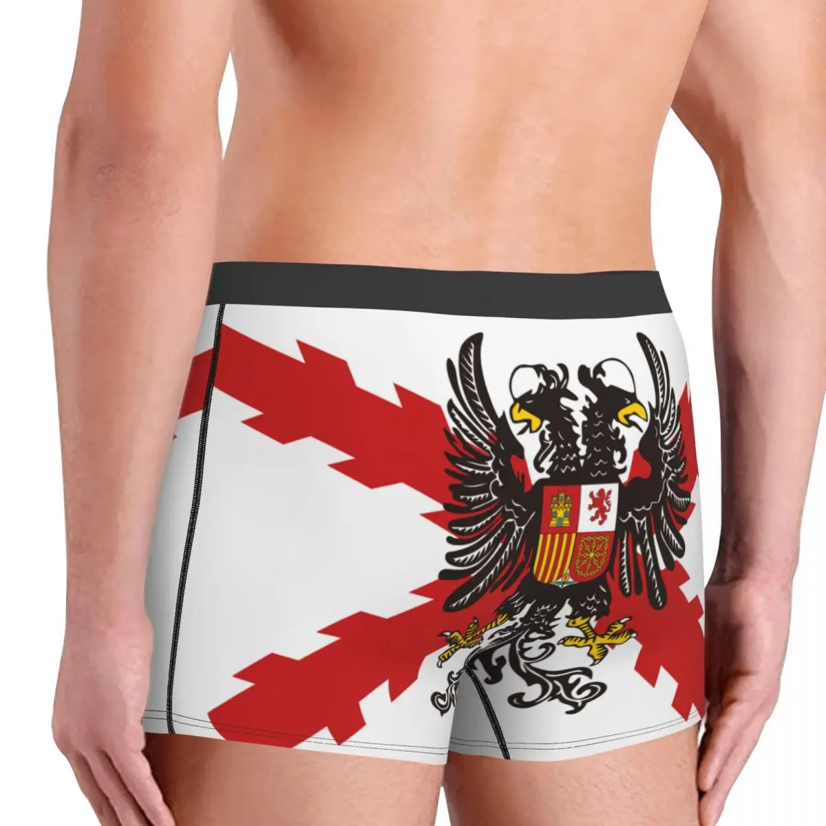 Sexy Spanish Legion Boxers Shorts Panties Men\'s Underpants Stretch Spain Burgundy Cross Briefs Underwear