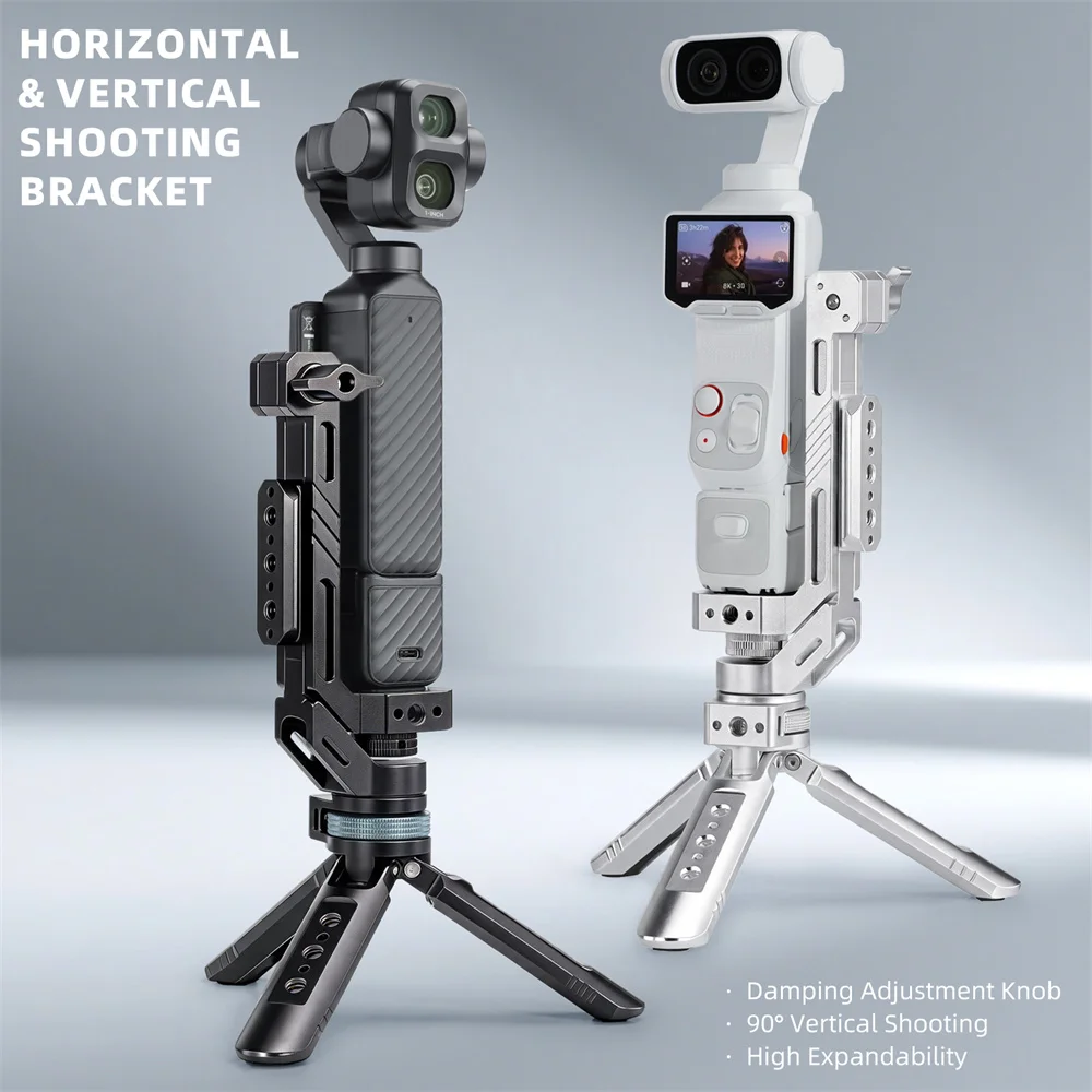 LEAPLIGHT Aluminum L Holder 90° Vertical Bracket for DJI Osmo Pocket 3/4/4P/60LunaUltra Handheld Stand Action Camera Accessories