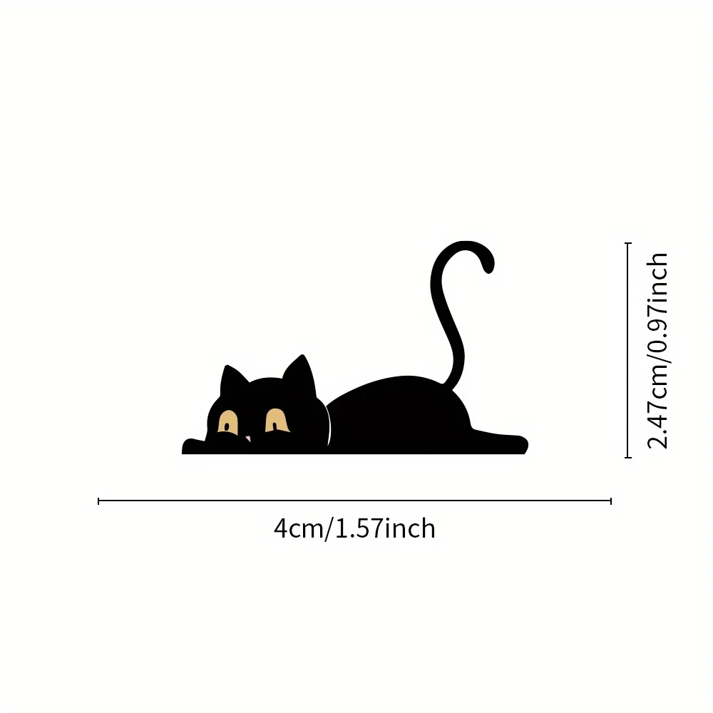 Cartoon Black Cat Wall Sticker Waterproof Self-Adhesive Vinyl Decal for Living Room Bedroom Office Kids Room Home Decor