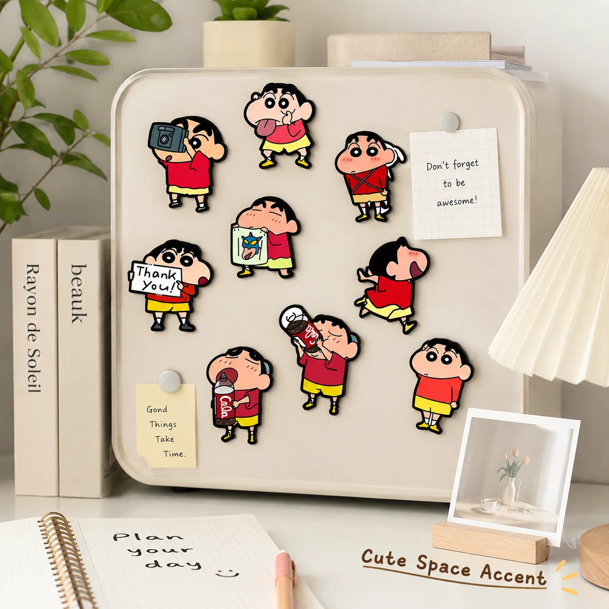 Crayon Shin-chan Character Creative Magnetic Refrigerator Poster, Ins Entry Door Home Decor Poster view 2