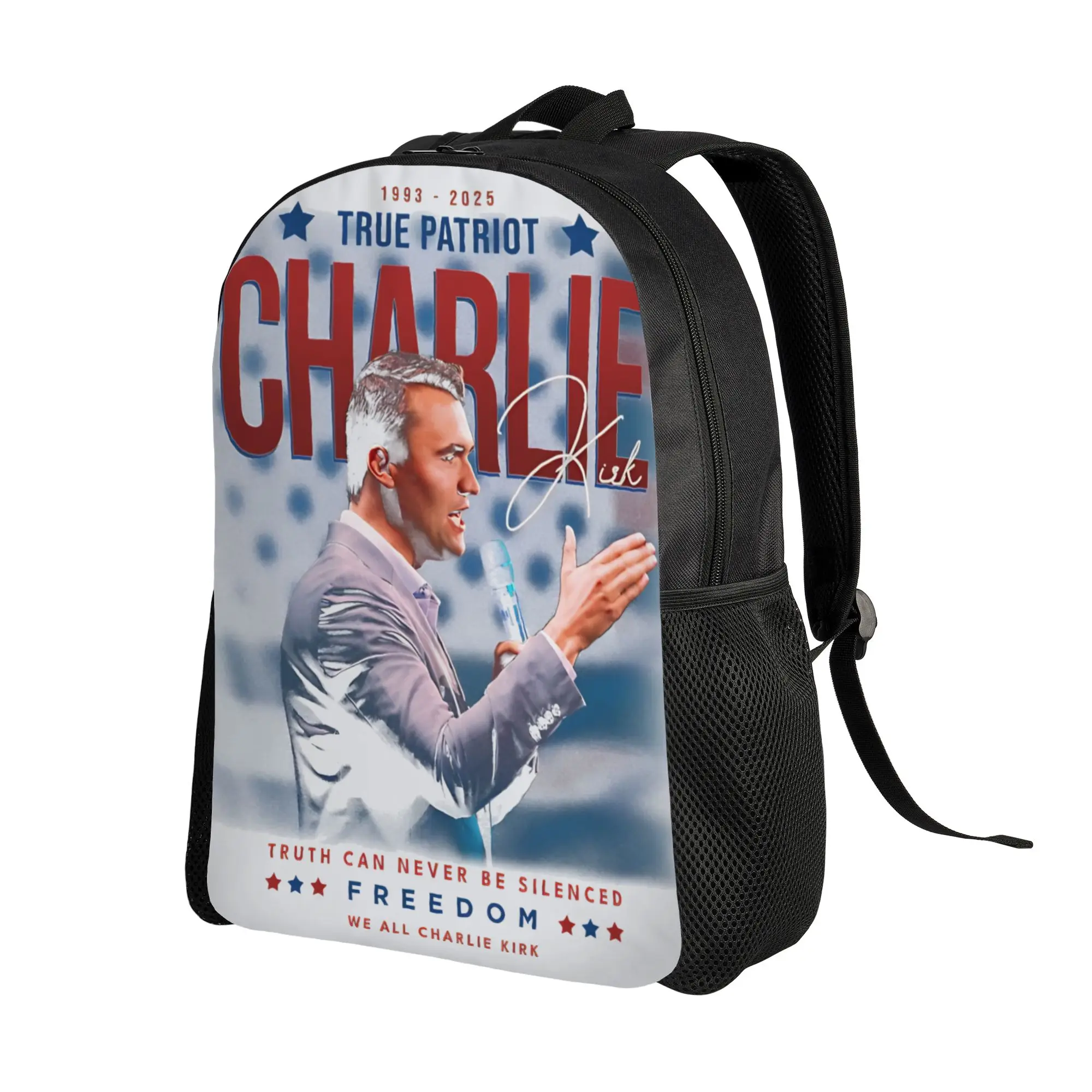 Charlie Kirk American Flag Backpack  Stylish Backpacks Women Men University Large School Bags Design Rucksack