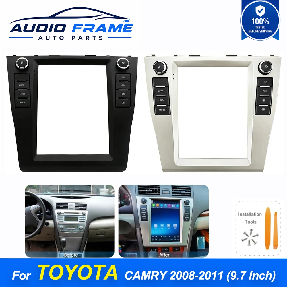 9.7 Inch Android Stereo Fascia Frame Dashboard Panel Trim Kit For TOYOTA CAMRY 2008-2011 WITH BUTTONS Car Radio