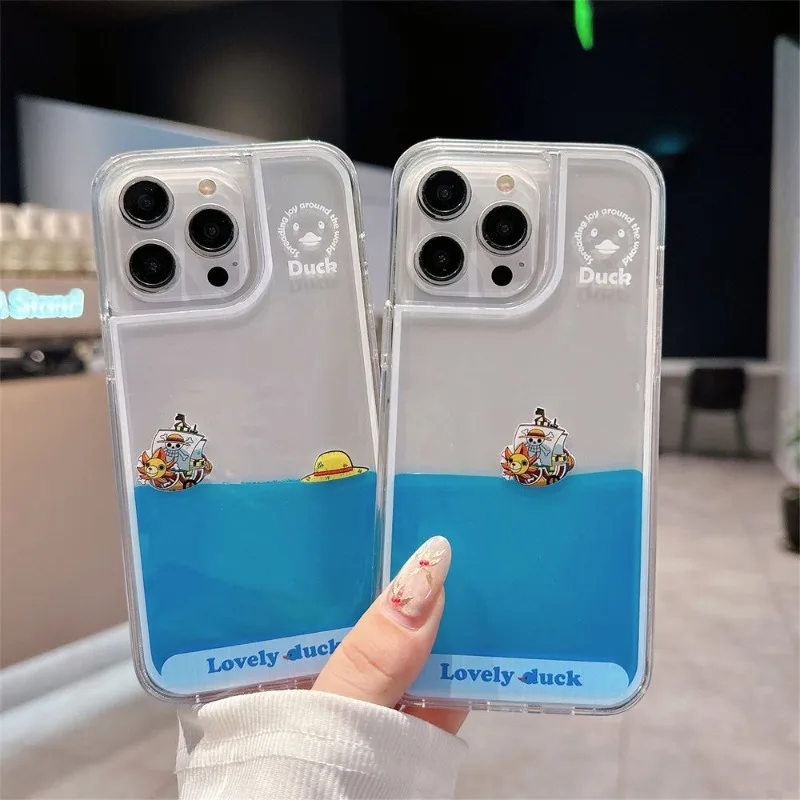 

3D Anime Cute O-One P-Piece Straw Hat Luffy Quicksand Thousand Sunny Phone Case for IPhone 11 12 13 14 15 16 Pro Max Plus Cover