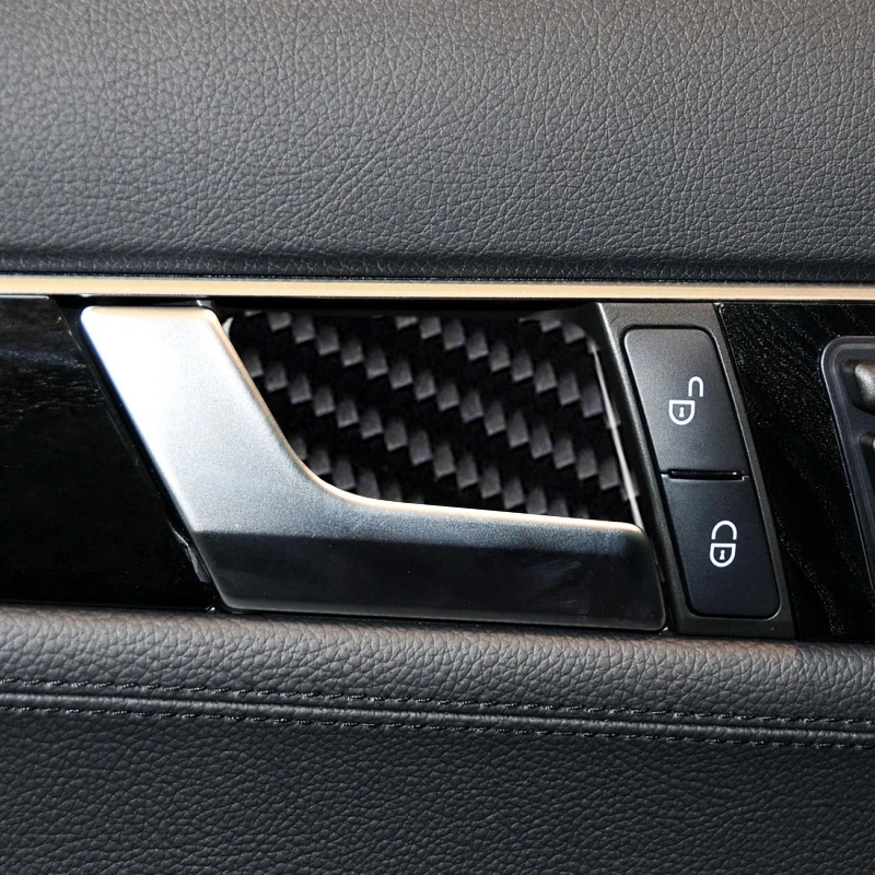 

Для Mercedes Benz W204 C Class 2007 2008 2009 2010 2011 2012 2013 2014 углеродное волокно дверная ручка автомобиля накладка наклейка аксессуар