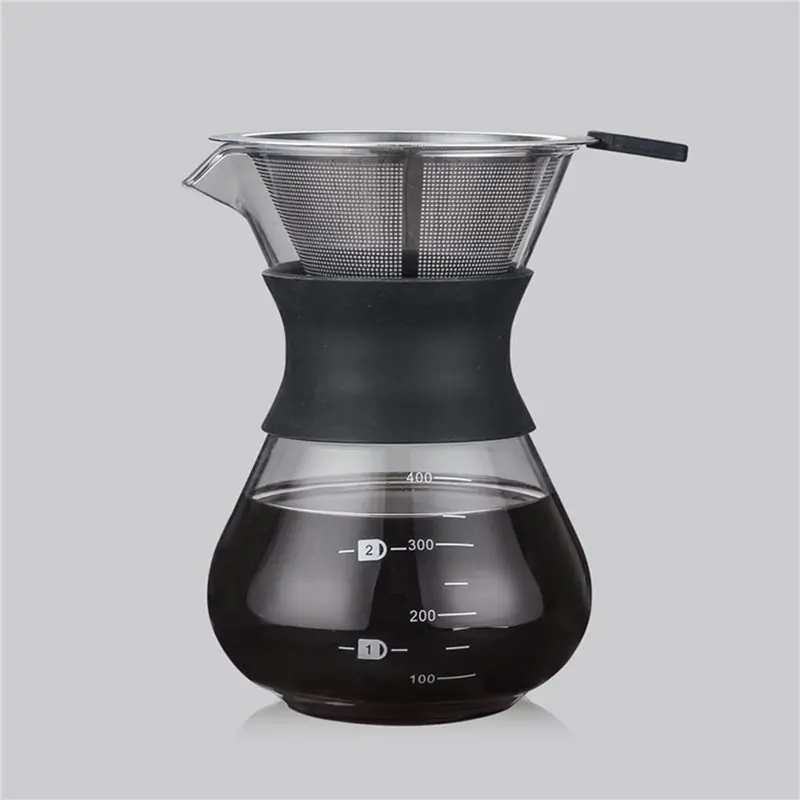 A36T-Dripper Coffee Maker With Stainless Steel Filter, Pour Over Coffee Brewer Brewing Set Featuring Thermal Insulation