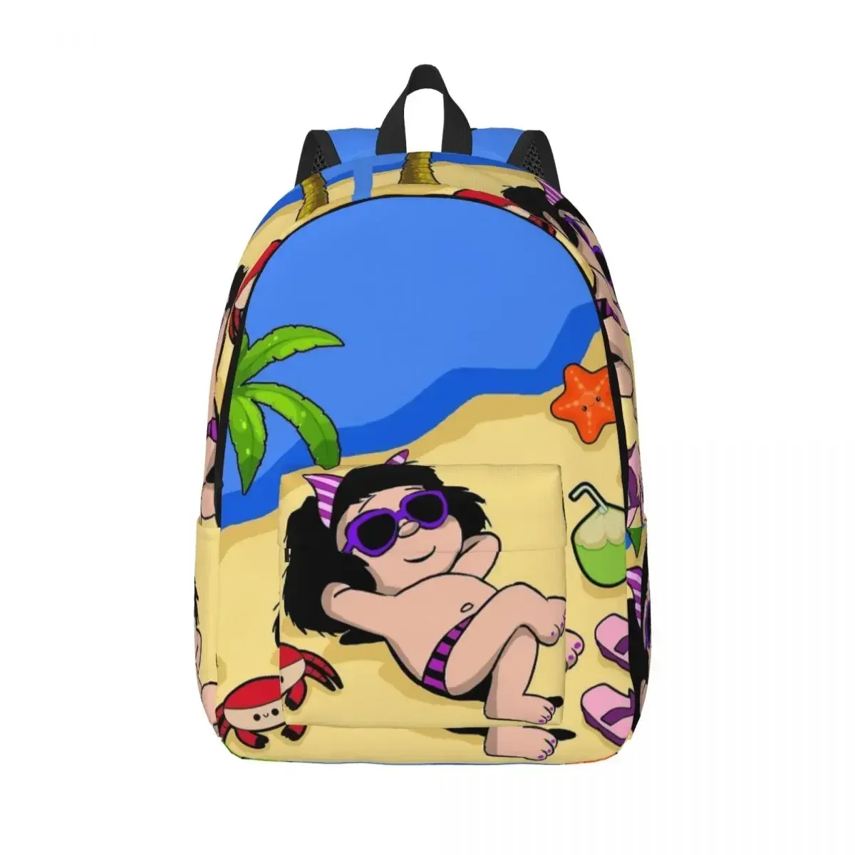 

Relax Mafalda Funny Backpack High College School Student Bookbag Shoulder Bag Fit Teens Daypack for Outdoor Travel Hiking