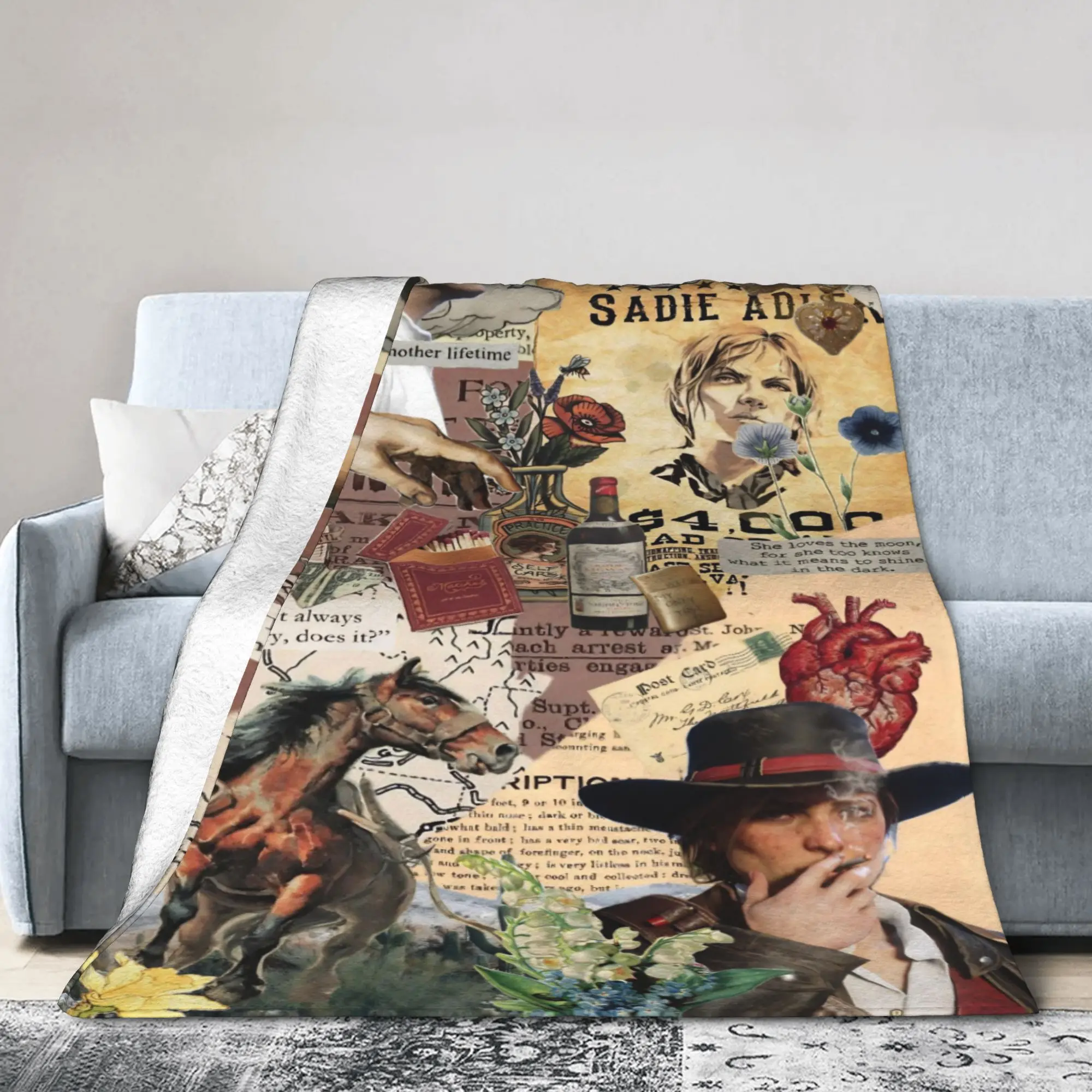 Reds Deads Game Redemptions Blanket John Jack Arthur Flannel Novelty Warm Throw Blanket for Chair Covering Sofa All Season