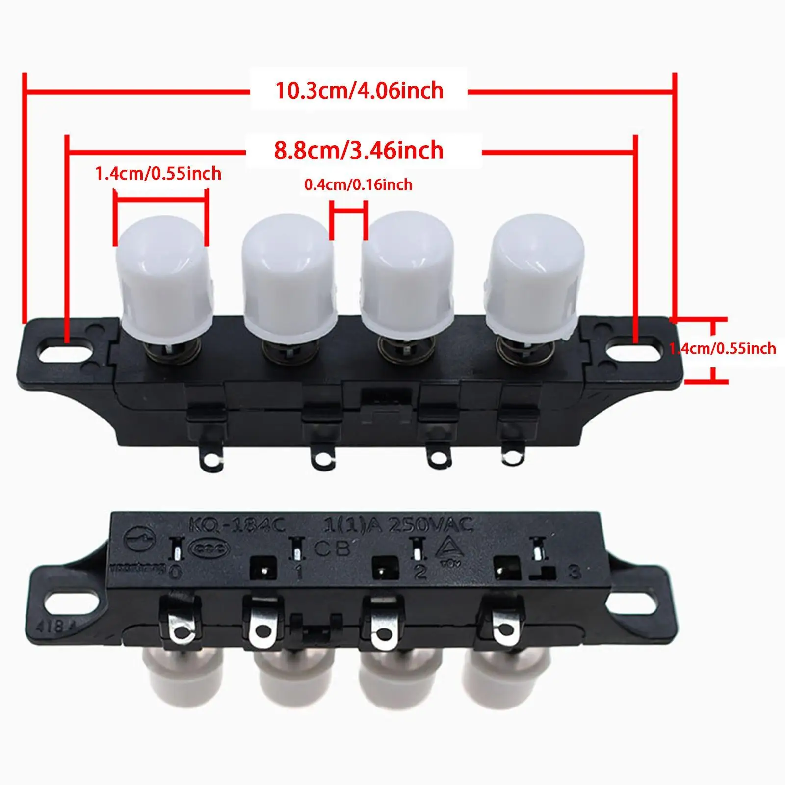 Electric Fan Button Switch Fan Controller Easy to Install Universal Piano Key Design Stury Lightweight Replace 4 Key Repair Part