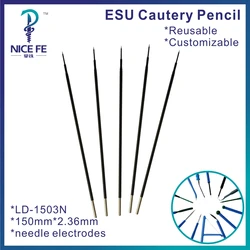 LD-1503N 5pcs reusable Wholesale Electrosurgical needle electrode esu electro surgical cautery pencil Surgical tools 150*2.36mm