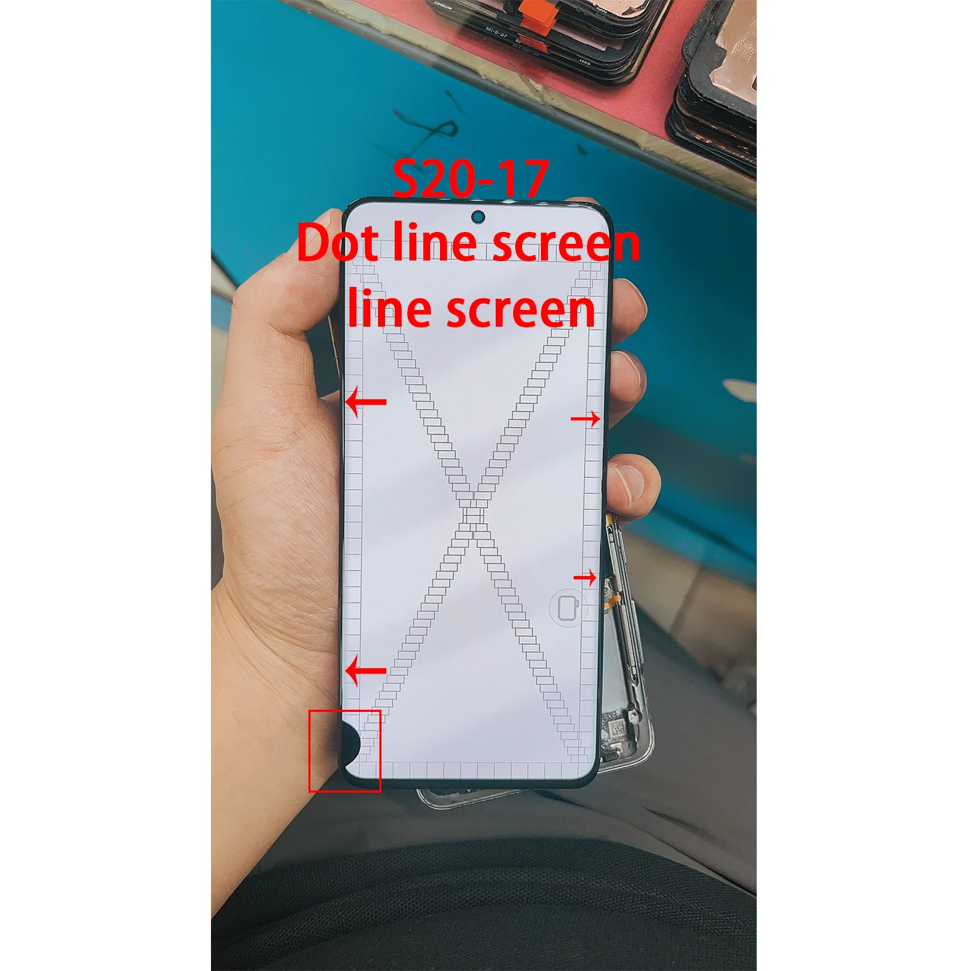 For Samsung S20 LCD Dead pixel Line burn Display Touch Screen Digitizer Burn shadows No Fra for SM-G981B SM-G981F LCD parts
