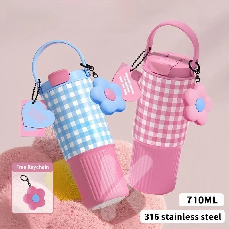 710ML Water Bottle 316 Stainless Steel  Vacuum Tumbler Thermos Bottle Insulated  Hot &Cold Thermos Cup Office Outdoor