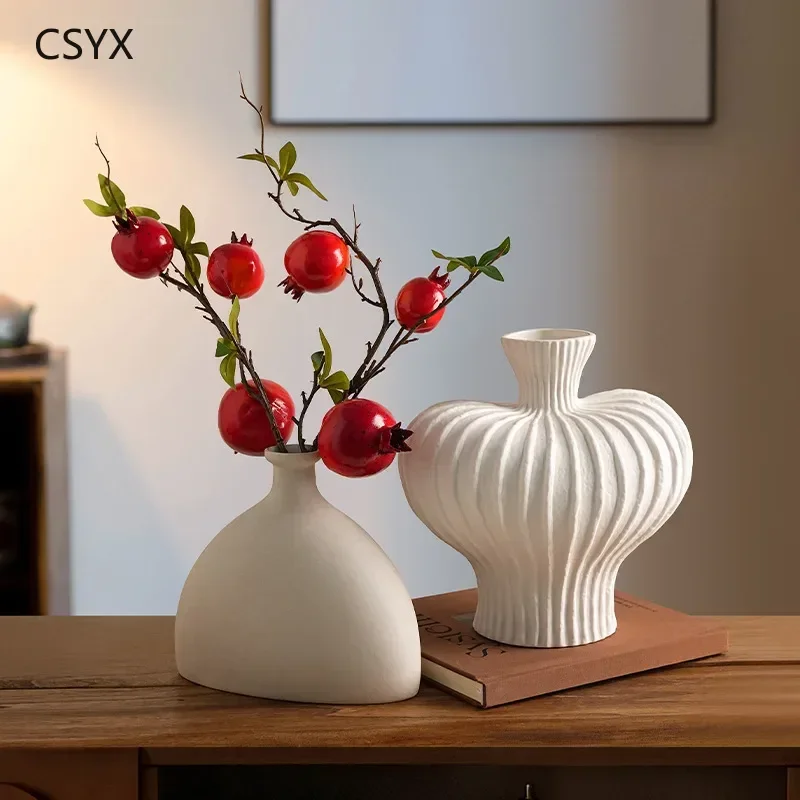 Chinese-Style Ceramic Flower Vase- Decorative Ornament Figurine, Home Living Room Desk Decor