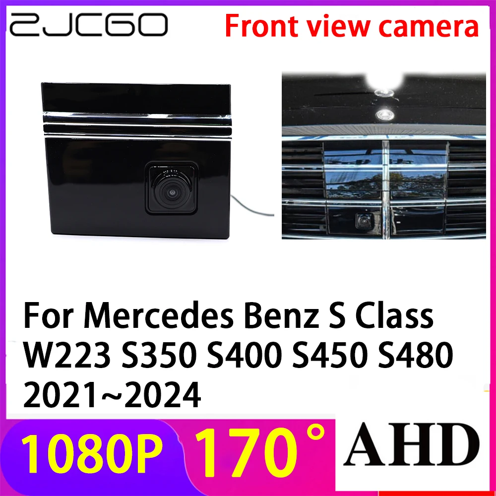 

ZJCGO AHD 1080P LOGO Car Parking Front View Camera Waterproof for Mercedes Benz S Class W223 S350 S400 S450 S480 2021~2024