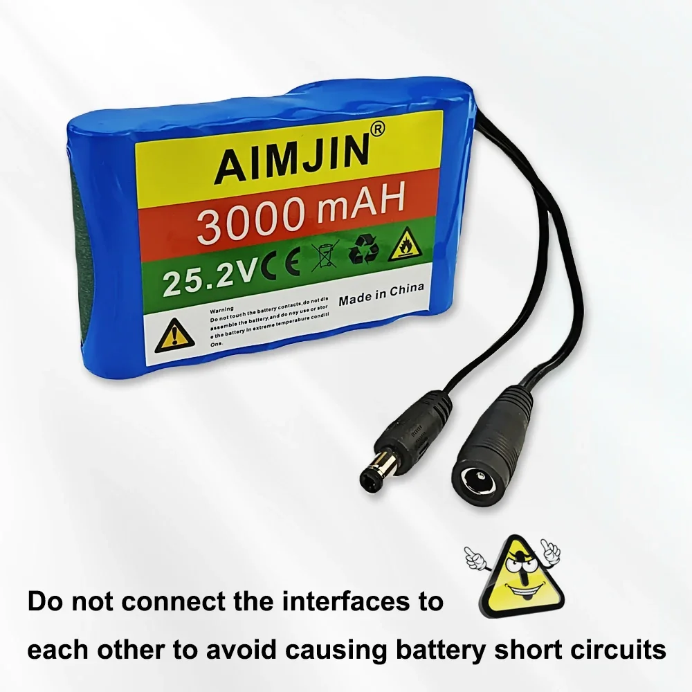 

24V 3000mAh 25.2V 3Ah 6S1P battery pack 18650 rechargeable lithium-ion with BMS protection board