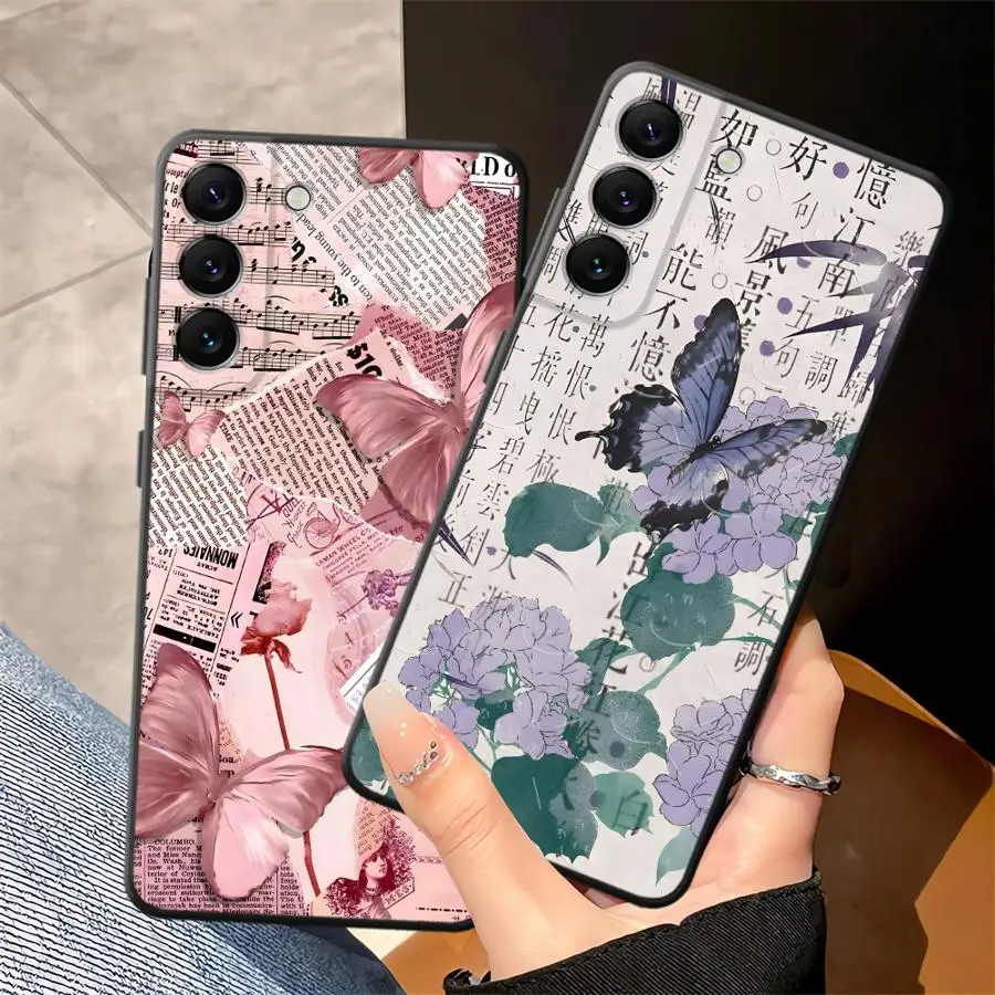 Case for Samsung Galaxy A22 A52 A51 A73 A41 A26 A72 A36 A35 A32 A24 A55 A23 A53 A25 A71 Soft Phone Cover Creative Butterfly Art