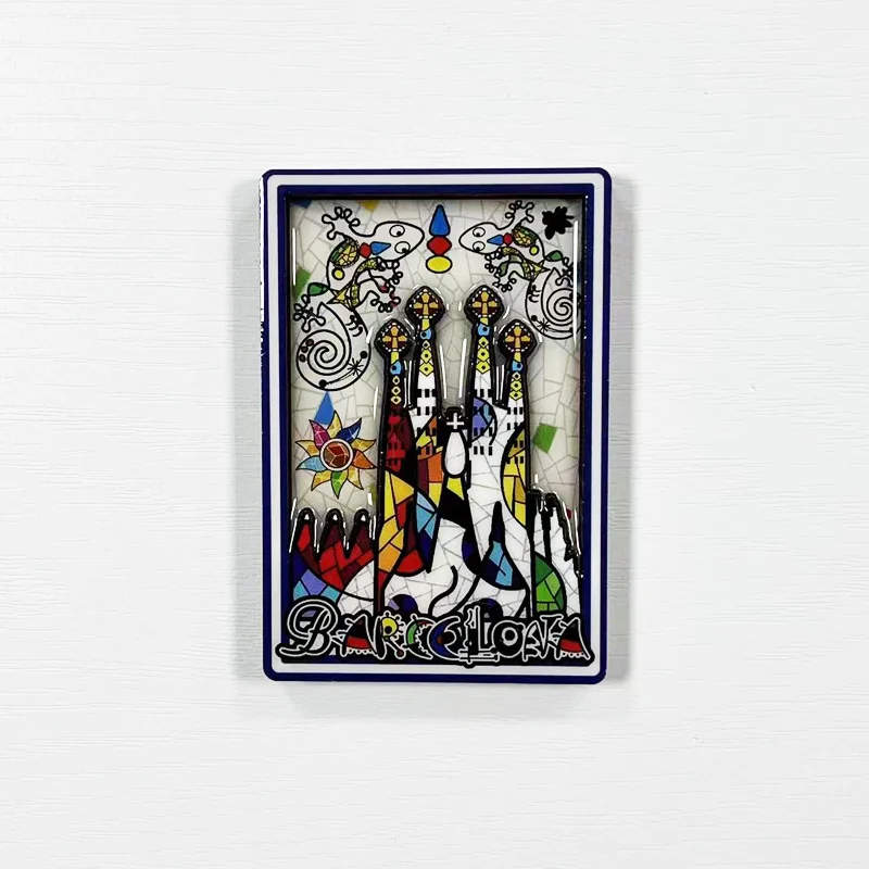 

Spain Barcelona Sagrada Familia 3D Resin Fridge Magnet Mosaic Style Refrigerator Magnets Home Decor Items