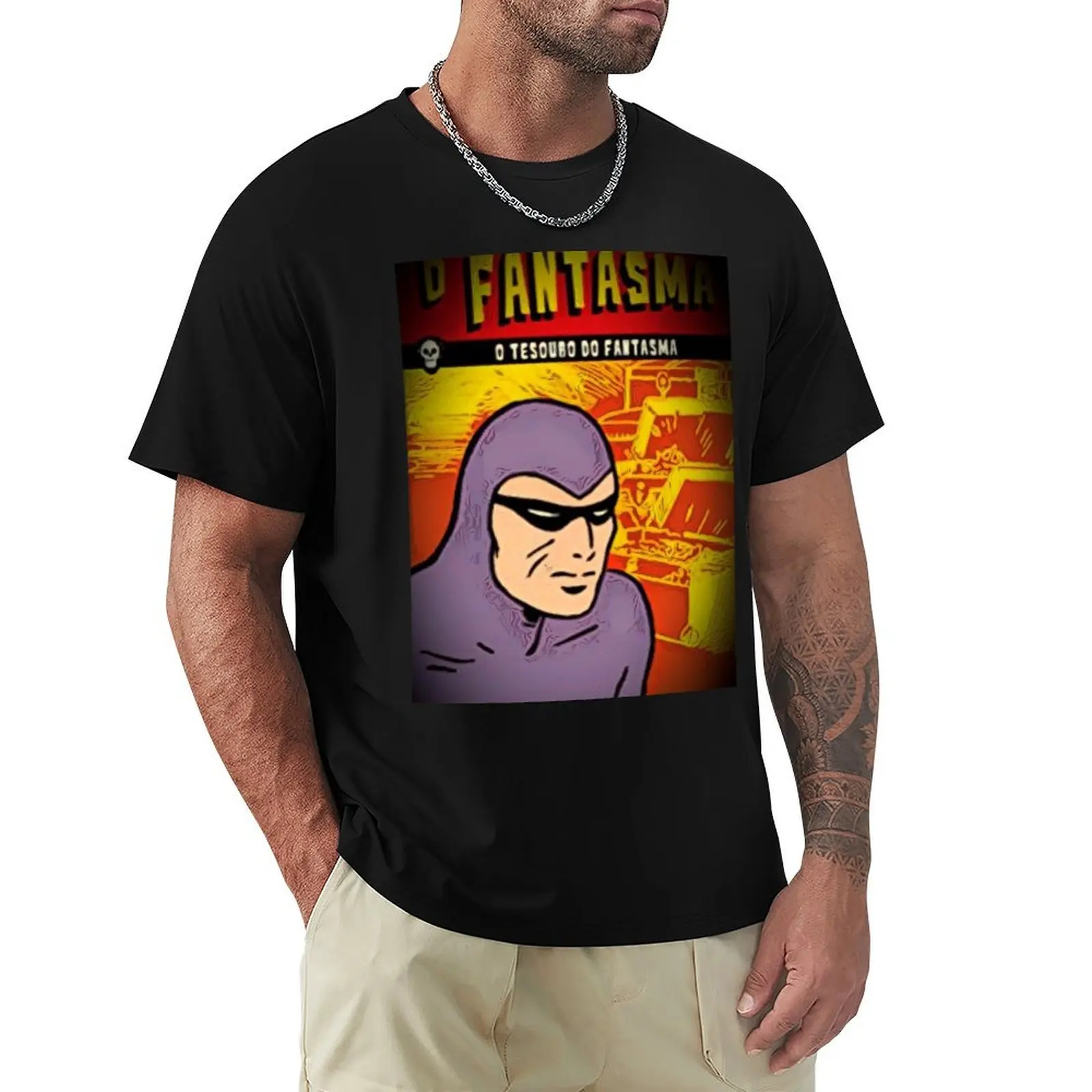 Camiseta Fantasma Casual de Férias com Manga Curta