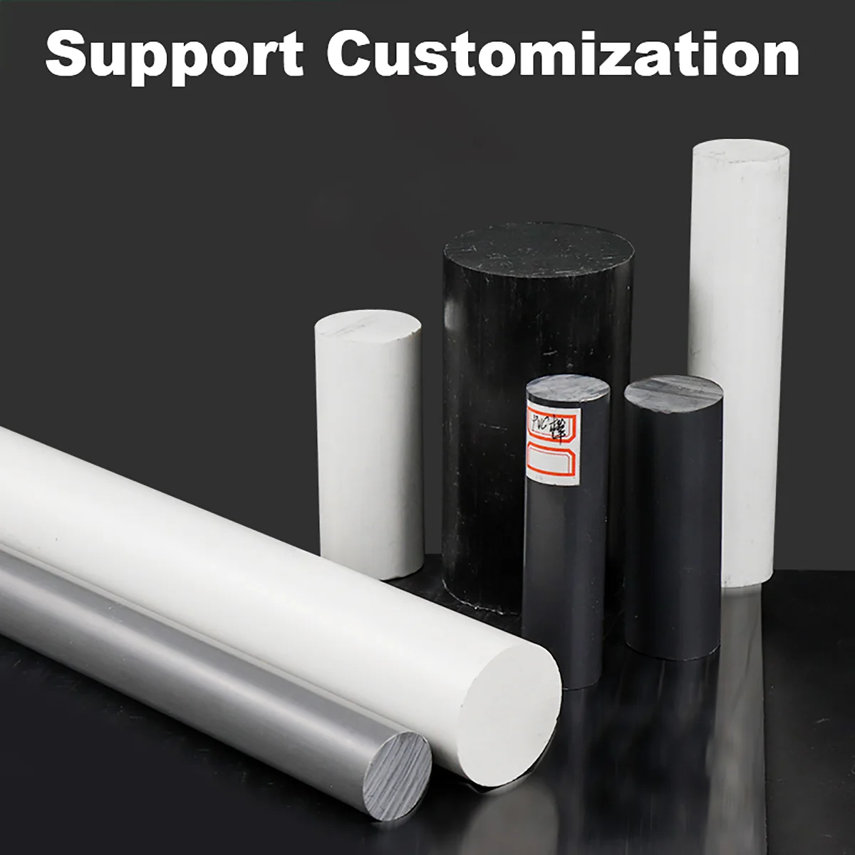 500mm PVC Round Rod Bar Plastic White Gray Black  Billet Spacer Engineering Diameter 6/8/10/12/15/20/25/30/35/40/45mm