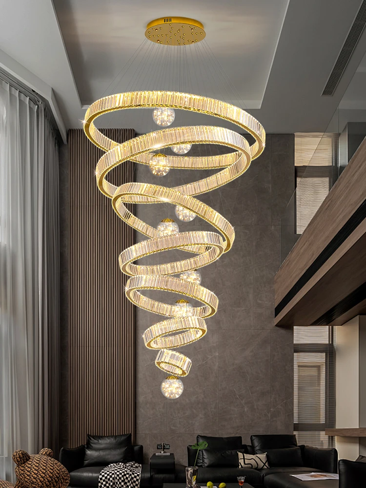 

Modern home decoration crystal chandelier, stair Pendant lamp, living room Pendant lights, interior lighting