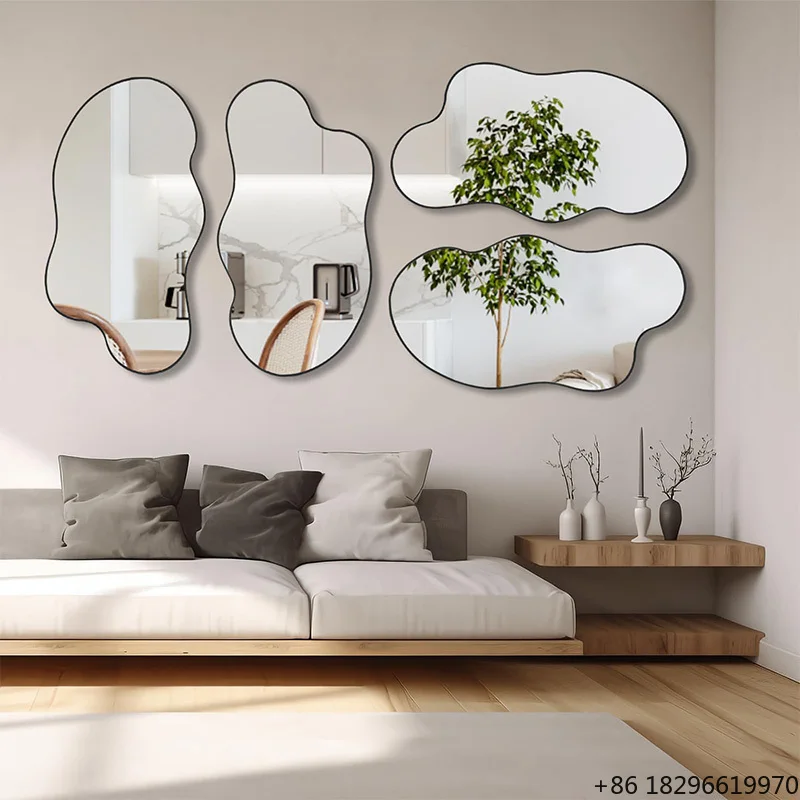 

Asymmetrical Irregular Wall Mirror Modern Art Decor Mirror for Bedroom Living Room Entryway Home Decoration