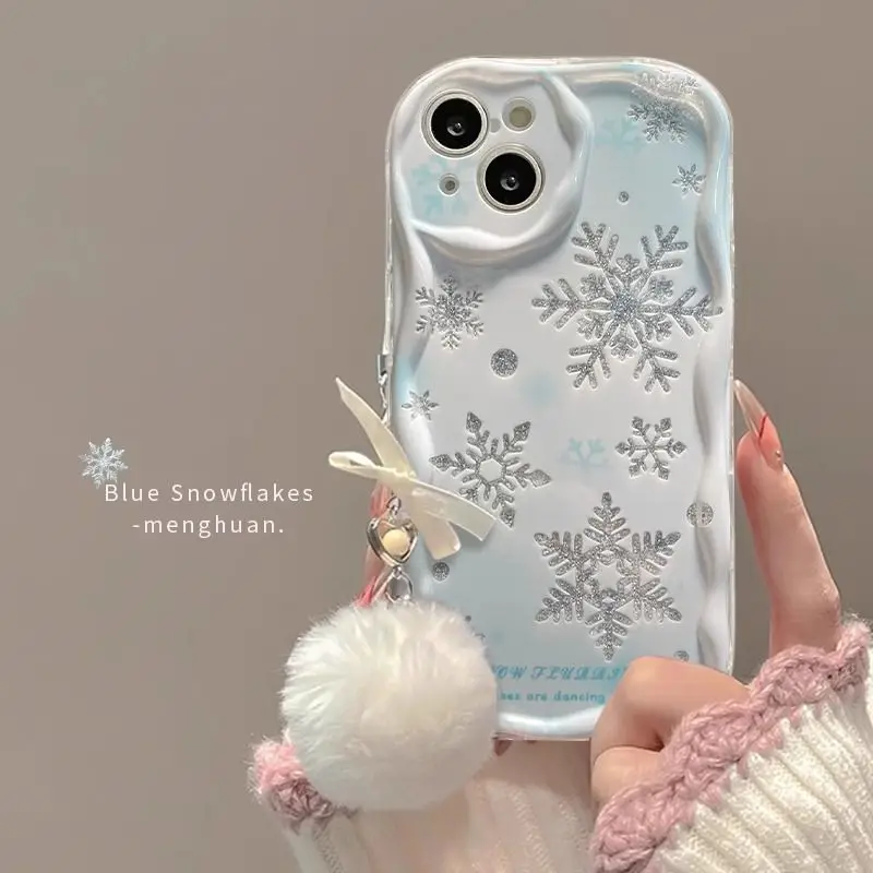 Bella custodia per telefono con fiocchi di neve per Samsung Galaxy A54 A24 A33 A34 A73 5G A31 A32 A51 A52 A53 A71 A72 A30 A20 A50 A50S A30S soft