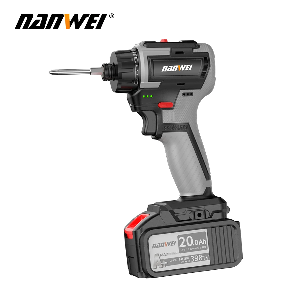 21V Brushless Lithium Battery Dual Speed Driver Nanwei Home Electric Screwdriver Charging Electric Driver