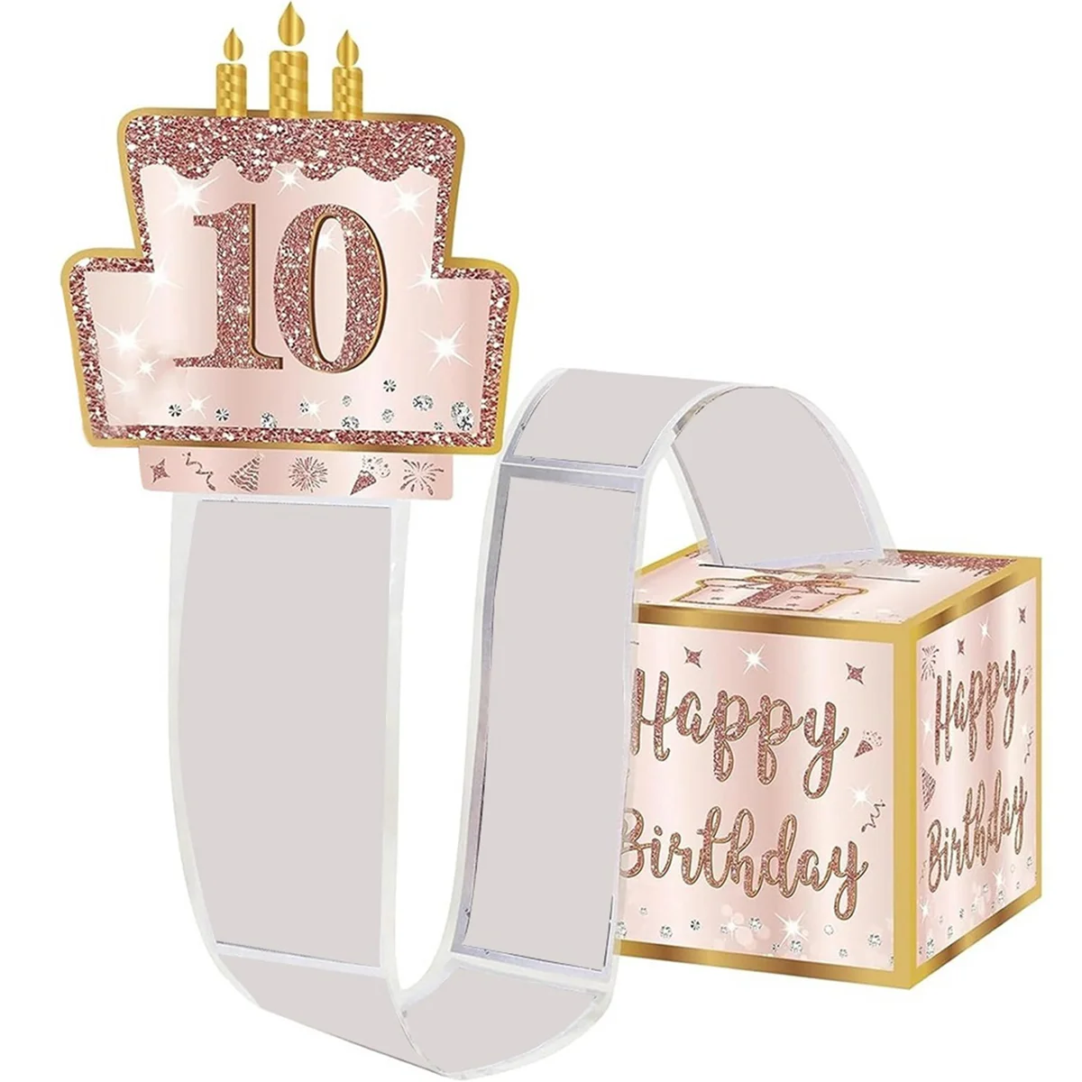 DIY Birthday Money Box Cash Gifts, Pull Out Happy Birthday Card 30Pcs Transparent Bags, Money Gifts Box for Girls Women