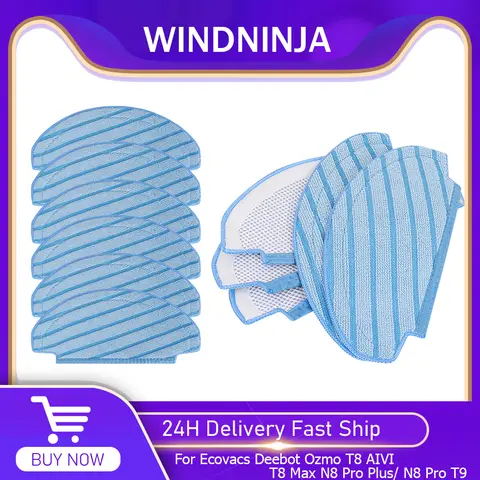 For Ecovacs Deebot Ozmo T8 AIVI T8 Max N8 Pro Plus/ N8 Pro T9 Vacuum Cleaner Superfiber Mop Cloths Washable Mop Pads