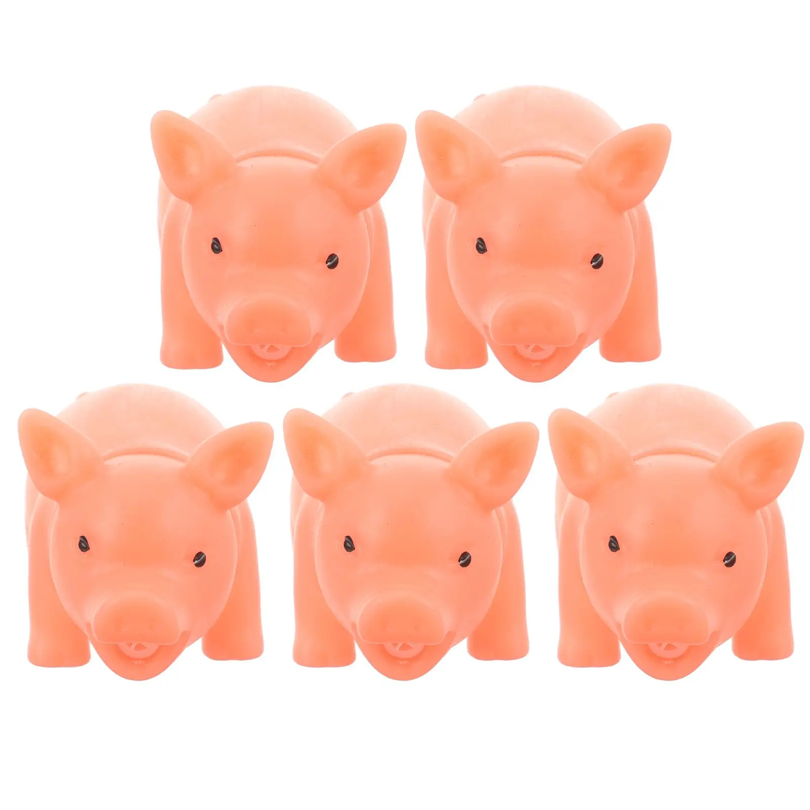 5 Pcs Squeeze Pig Toys Sound Stress Reliever Non Toxic Plastic Fun Interactive Mini Squeeze Pig Toy for Kids Adults