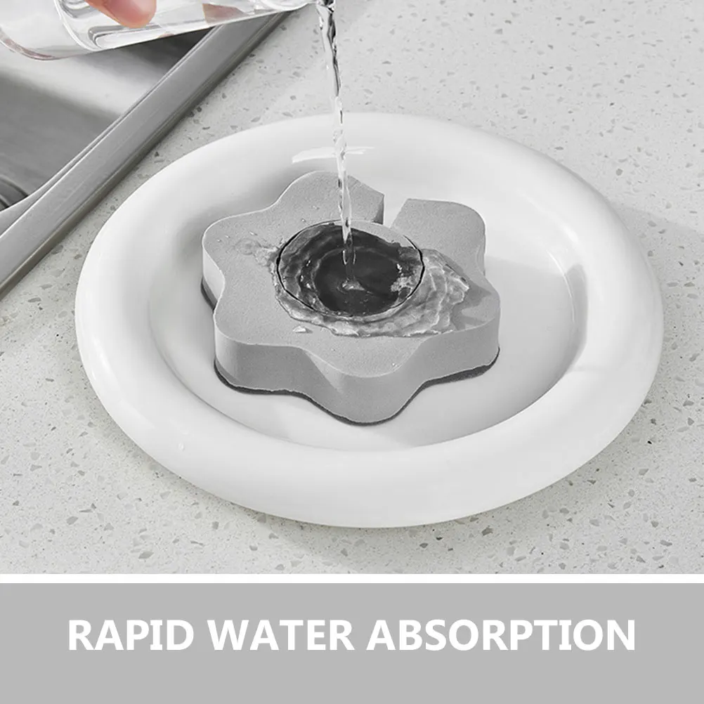 

Flower Shape Absorbent Sponge Kitchen Sink Bathroom Mirror Cleaner Non Scratch Wiping Sponge Efficient Cleaning