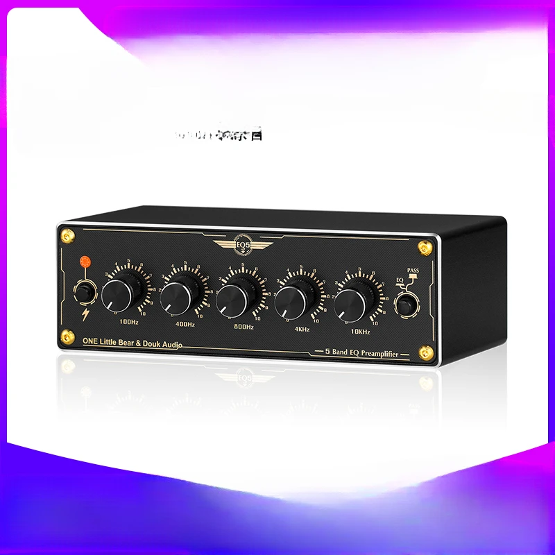 

Mini 5-band EQ equalizer VU meter front desk fever tuning Effects unit independent adjustment with pass through