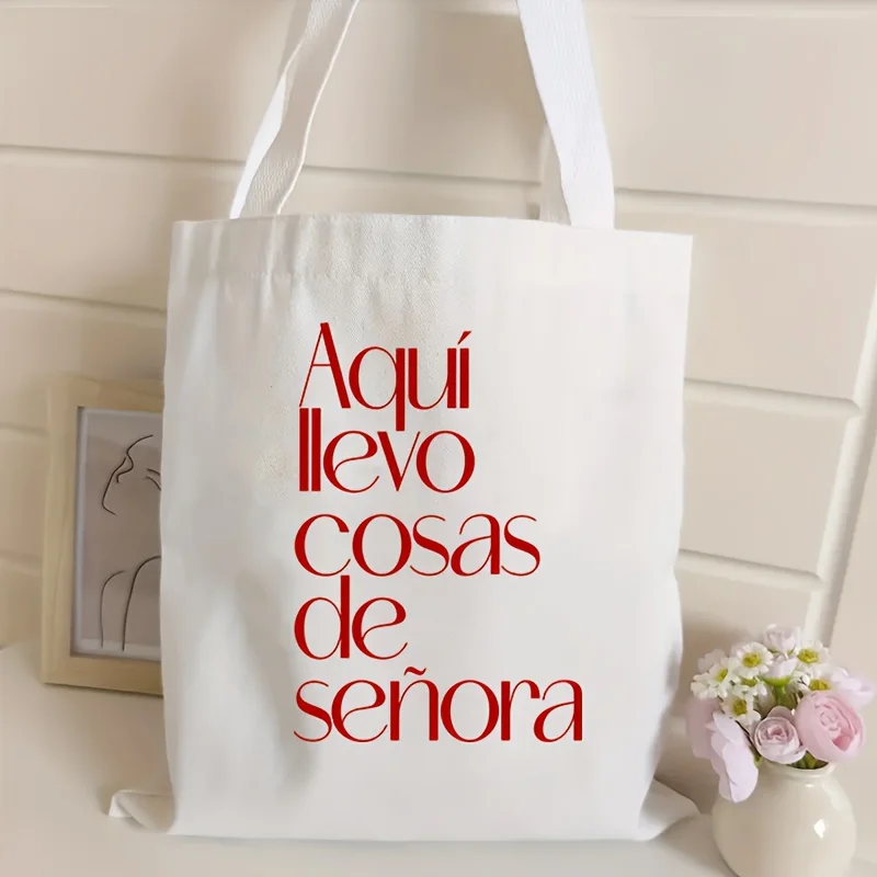 1pc Printed Bag for Both Men and Women Shopping Bag Library and School Tote Bag Lightweight and Foldable Tote Bag Christmas