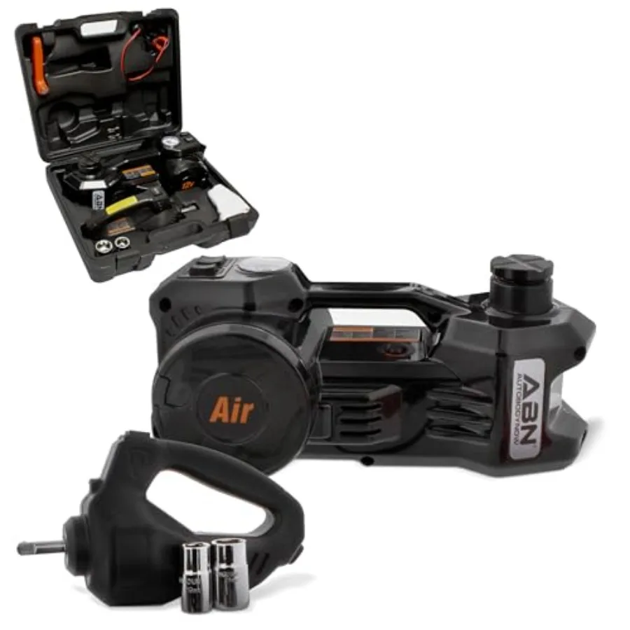 

3-in-1 Electric 3-Ton Car Hydraulic Floor Jack with Tire Inflator Air Pressure Gauge and Impact Wrench for Automotive Service B