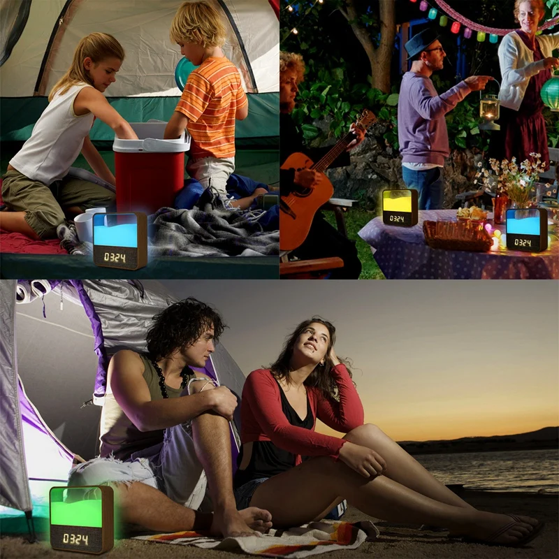 Veilleuses LED rechargeables pour bébé, petite lampe de table tactile, horloge RVB, lampe de chevet proxy avec port USB