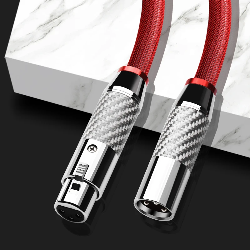 

Аудиокабель ATAUDIO HiFi XLR, чистое серебро, высококачественный балансный кабель от 2XLR до 2XLR между мужчинами и женщинами для микрофона DVD