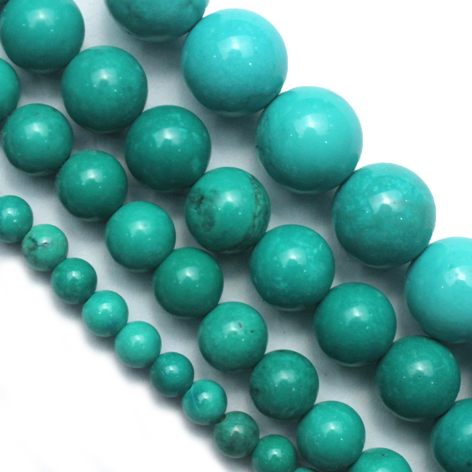 Natural Turquoise 4 6 8 10mm Green Loose Beads for Jewelry Making Bracelet Necklace Wholesale Stone Beads DIY Accessories